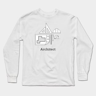 Architecture Icons Black and White Long Sleeve T-Shirt